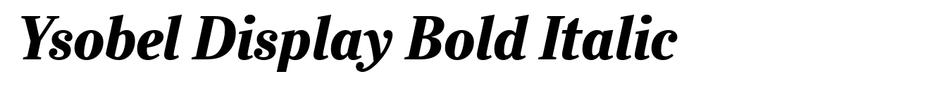 Ysobel Display Bold Italic